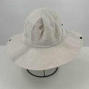 SunShade Boonie Hat Beige Wide Brim Mesh Vent Adjustable Chin Strap Safari
